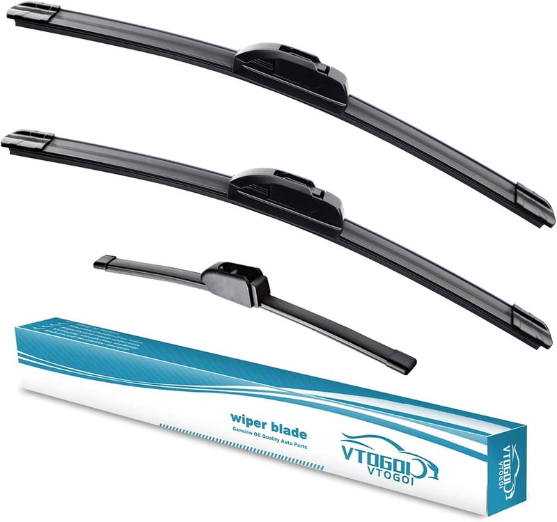 VTOGOI Wiper Blades With Rear Wiper Blades Set For Hyundai Elantra 2012-2016,Automotive Replacement Windshield Wiper Blades, That Meet OEM Quality Easy DIY Install 28"+14"+13" (Set of 3) - Image 1
